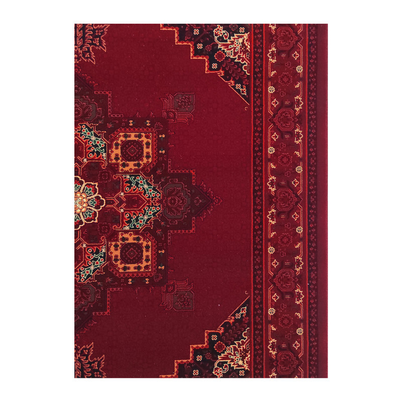 فرش ماشینی 700 شانه فرش مشهد زمینه لاکی حاشیه لاکی مدل 871378