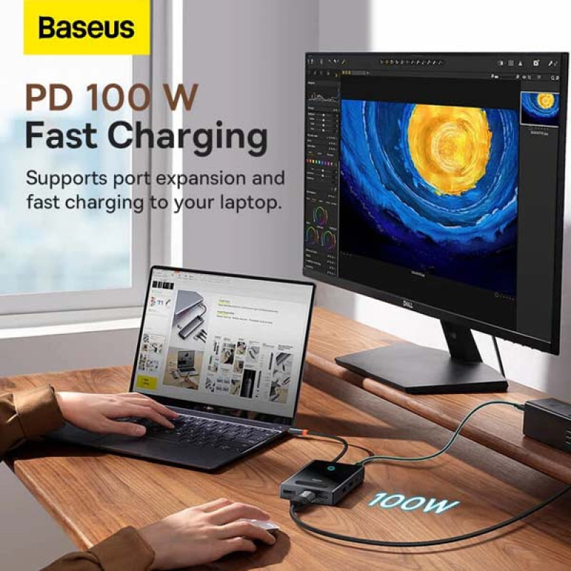 هاب USB-C هشت پورت باسئوس مدل WKYY030413