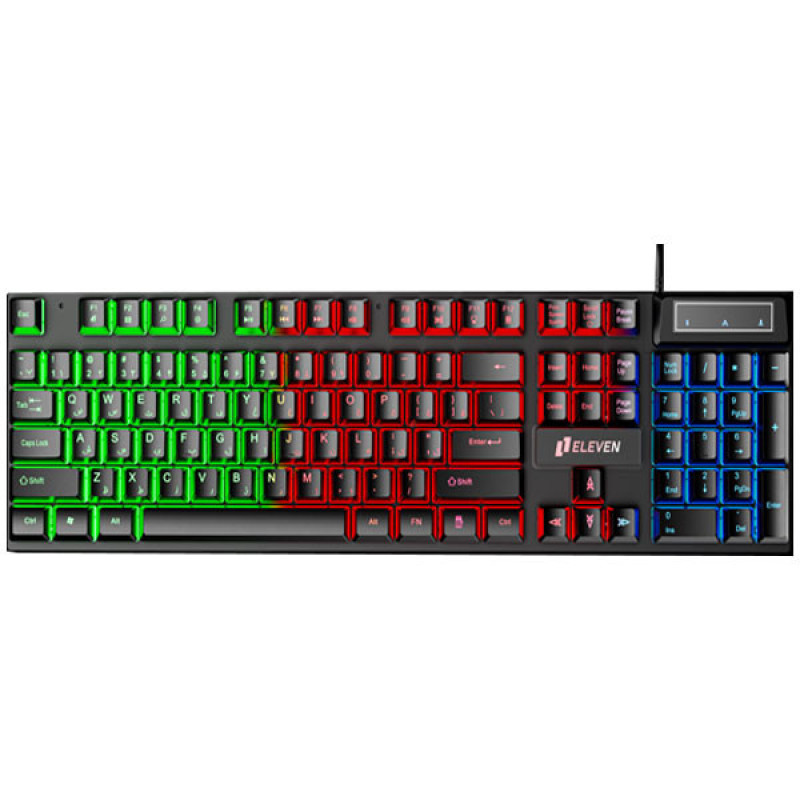 کیبورد گیمینگ ایلون مدل GK101 سوئیچ ممبران، Full-Size، نورپردازی RGB