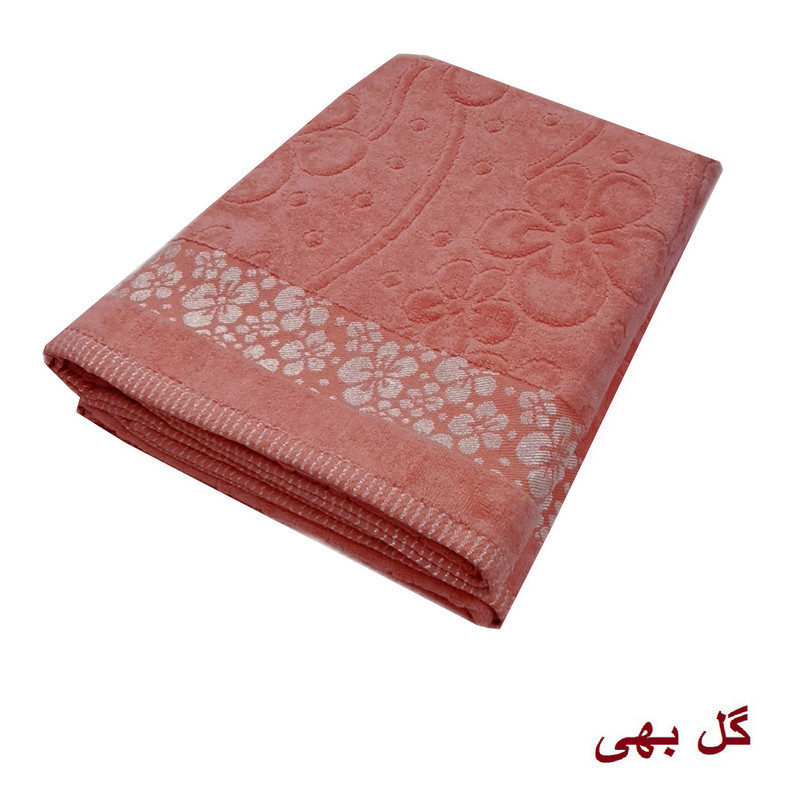 حوله حمام هنرمند طرح نیلوفر کد HS-2025 سایز 100x150 سانتی متر