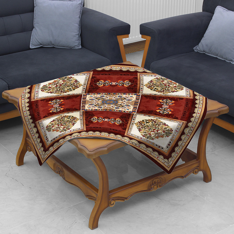 رومیزی مدل مخمل RM0066 سایز 95x95 سانتی‌متر