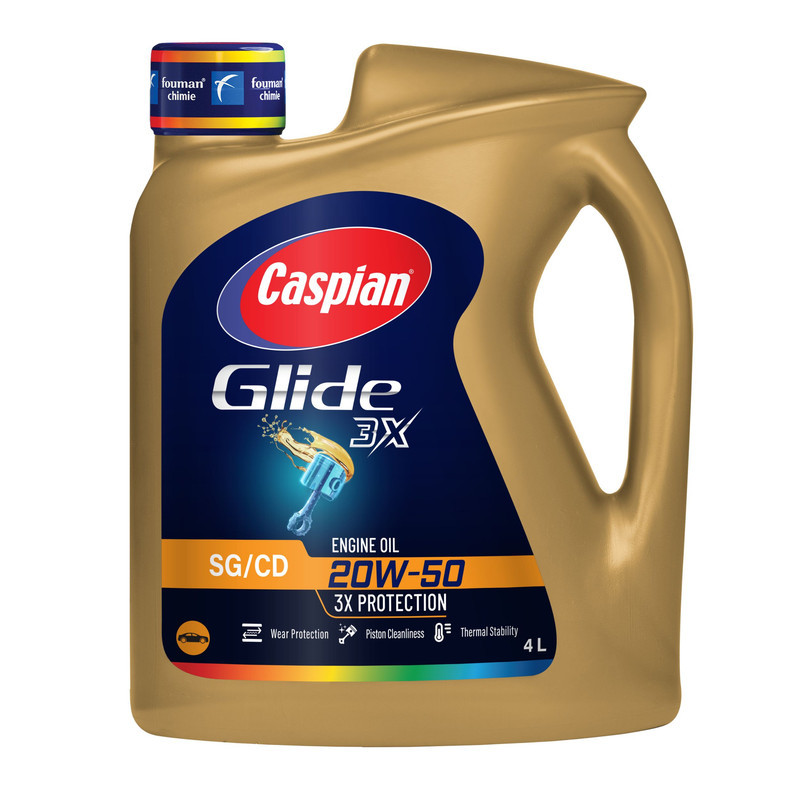 روغن موتور خودرو بنزینی کاسپین مدل 20W-50 SG حجم 4 لیتر