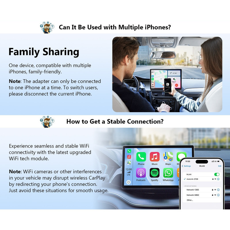 کارپلی و اندروید اتو مدلwireless CarplayAndroid Auto به همراه مبدل USB به Type-C