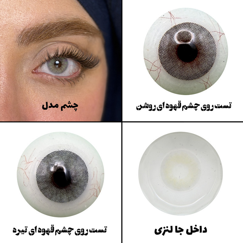 لنز چشم رویال ویژن مدل QUARTZO کد 08 رنگ طوسی سبز روشن بدون دور