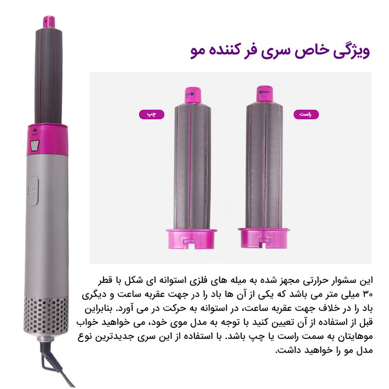 سشوار برس‌دار حالت‌دهنده مدل TP-5+1