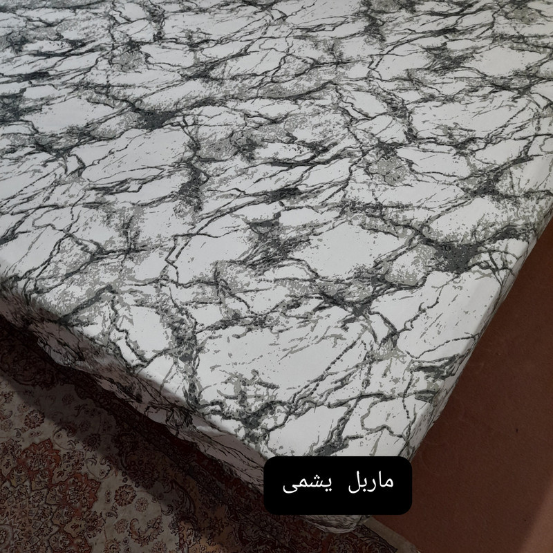 سرویس ملحفه مدل کشدوز niki05.25 طرح ماربل کد 160  دو نفره سه تکه