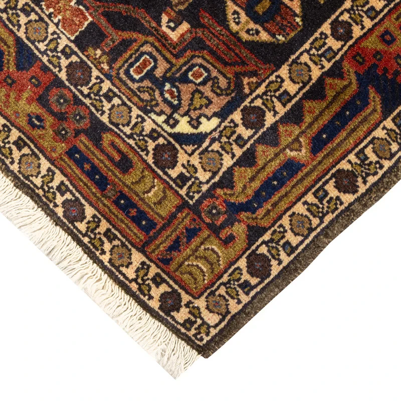 فرش دستبافت 0.79 متری طرح کلیایی کد 45P1117 زمینه لاکی