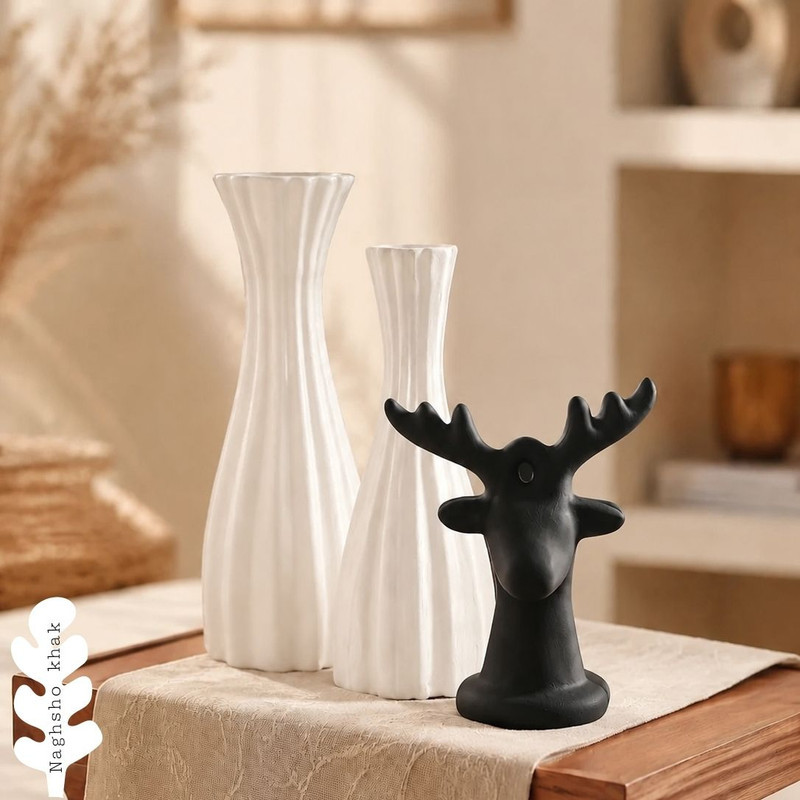 گلدان دکوری مدل ZHIVA مجموعه ۳ عددی