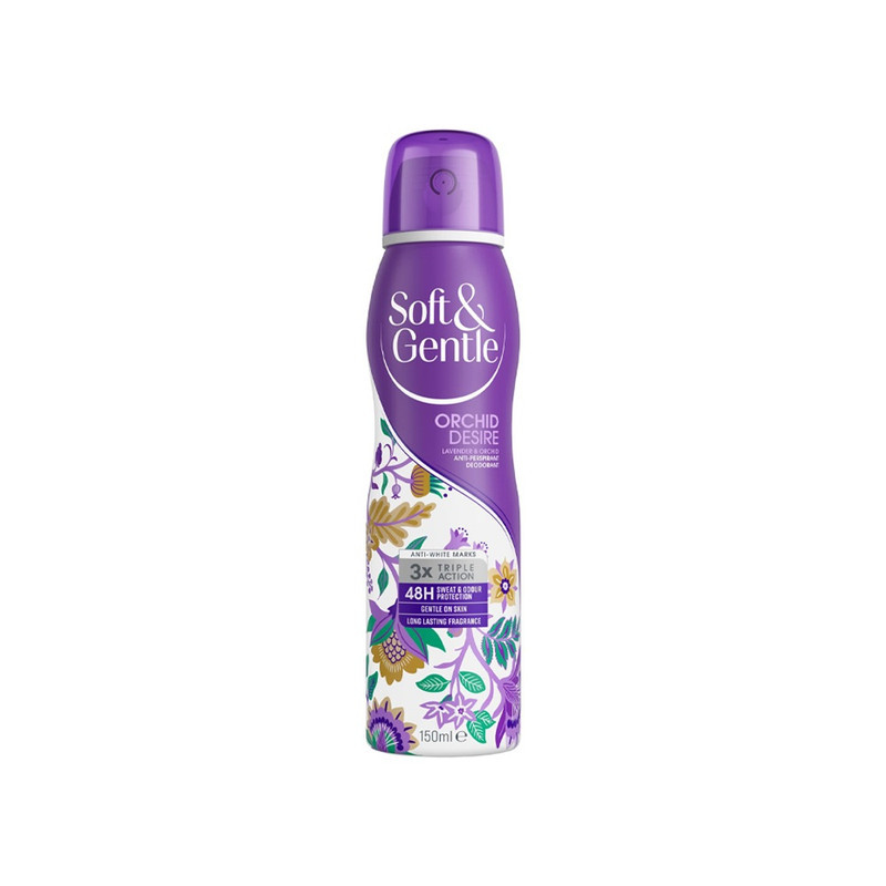 اسپری دئودرانت زنانه سافت اند جنتل مدل ORCHID DESIRE حجم ۱۵۰ میلی‌لیتر