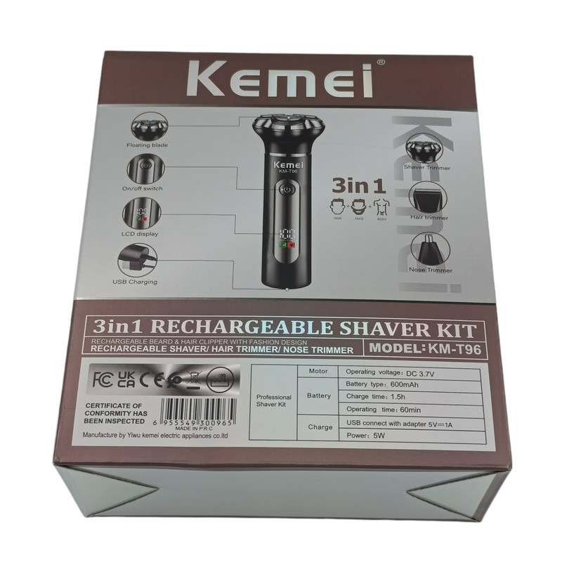 ست ماشین اصلاح موی صورت و بدن  شارژی کیمی مدل KM-T96