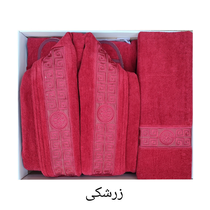 سرویس حوله پالتویی 4 تکه تاچ طرح love سایز 125