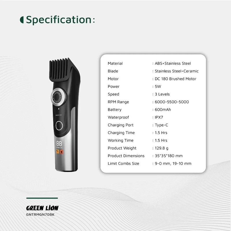 ماشین اصلاح موی سر و صورت شارژی گرین لاین مدل Gen70