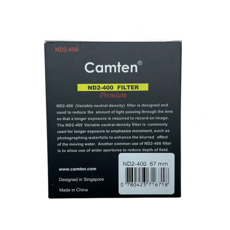 فیلتر لنز مدل CAMTEN-VARIABLE NDX 2-400 - 67MM