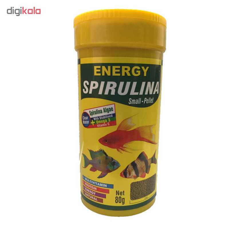 غذا ماهی انرژی مدل spirulina small-pellet وزن 80 گرم