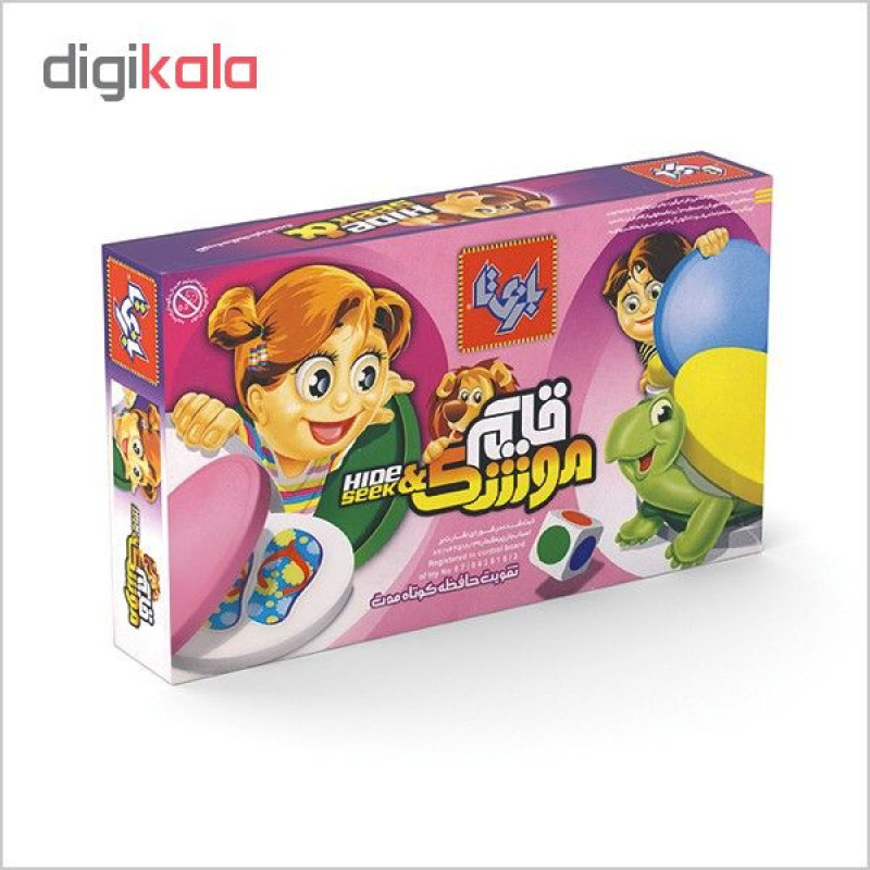 بازی فکری قایم موشک مدل Hide & Seek شامل 30 کارت تصویر، 6 تشتک رنگی و تاس، مناسب 2 نفر، تقویت حافظه کوتاه‌مدت، بازی معمایی و تست هوش برای کودک، نوجوان و بزرگسال، مدت زمان کمتر از یک ساعت