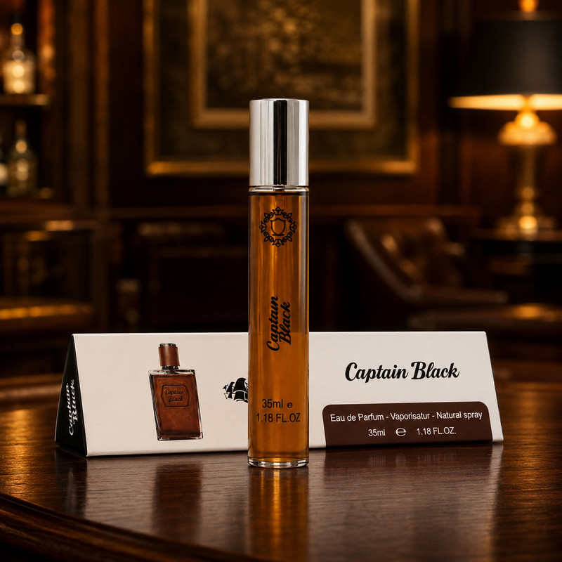 ادو پرفیوم مردانه هارلینگن مدل Captain Black با رایحه گرم حجم 35 میلی لیتر
