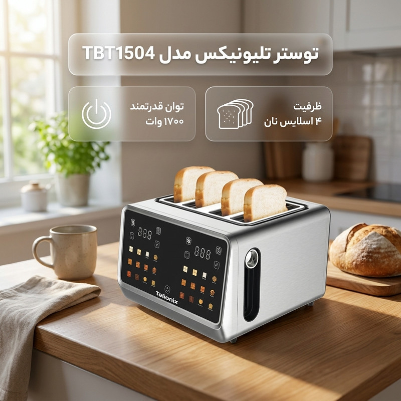 توستر ۴ اسلایس تلیونیکس مدل TBT1504