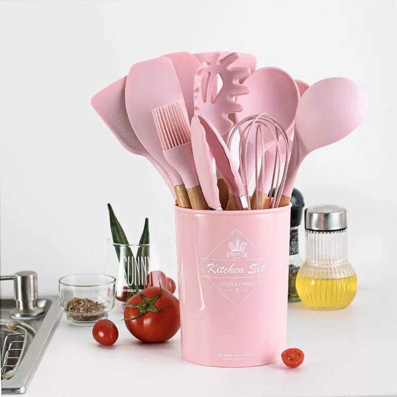 سرویس کفگیر و ملاقه 12 پارچه مدل کیچن ست silicone