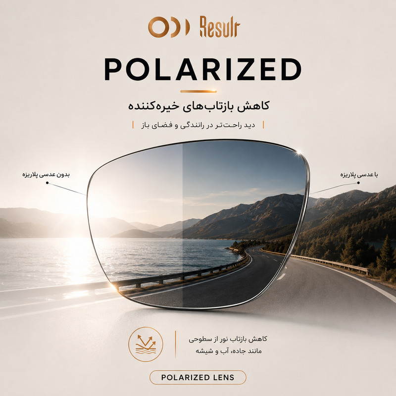 عینک آفتابی پلاریزه و UV400 ویفرر(Wayfarer) مردانه ریزالت مدل RE009C4