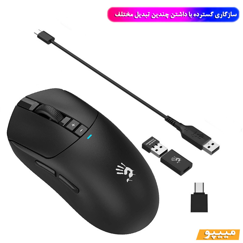 ماوس گیمینگ دوگانه بی‌سیم و باسیم بلادی مدل R_72_ULTRA_DUAL