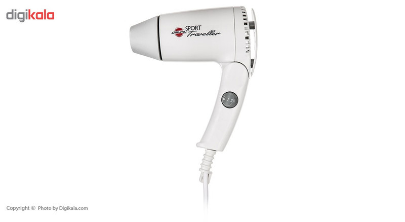 سشوار مسافرتی 1100 وات پارس خزر مدل HD-861P، موتور DC، وزن 340 گرم، المنت فلز، دارای سری متمرکز‌کننده با ویژگی صاف‌کنندگی