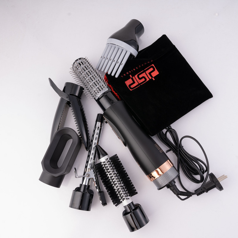 سشوار برس‌دار حالت‌دهنده 800 وات مدل 50172، موتور DC، وزن 300 گرم، دارای سری متمرکز‌کننده پهن، سری شانه‌دار، سری برس‌دار گرد باریک، سری برس‌دار گرد پهن، سری برس‌دار تخت، سری دندانه‌دار با ویژگی فرکنندگی، صاف‌کنندگی، حجم‌دهندگی، با قابلیت باد سرد