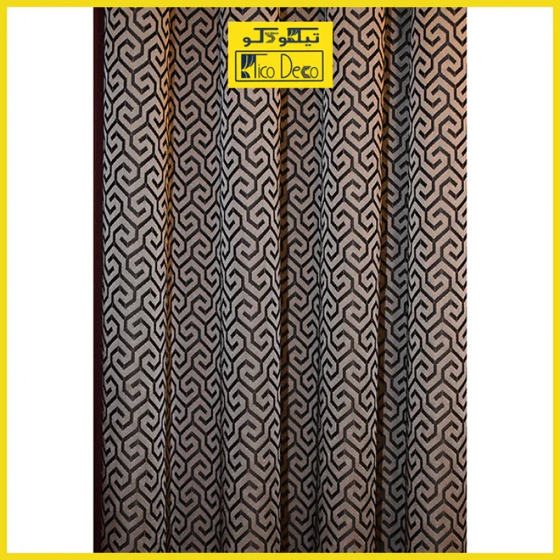 پرده پانچ تیکو دکو مدل ساتن ژاکارت طرحدار ابریشم بافت دار  سایز 280x300 سانتی‌متر