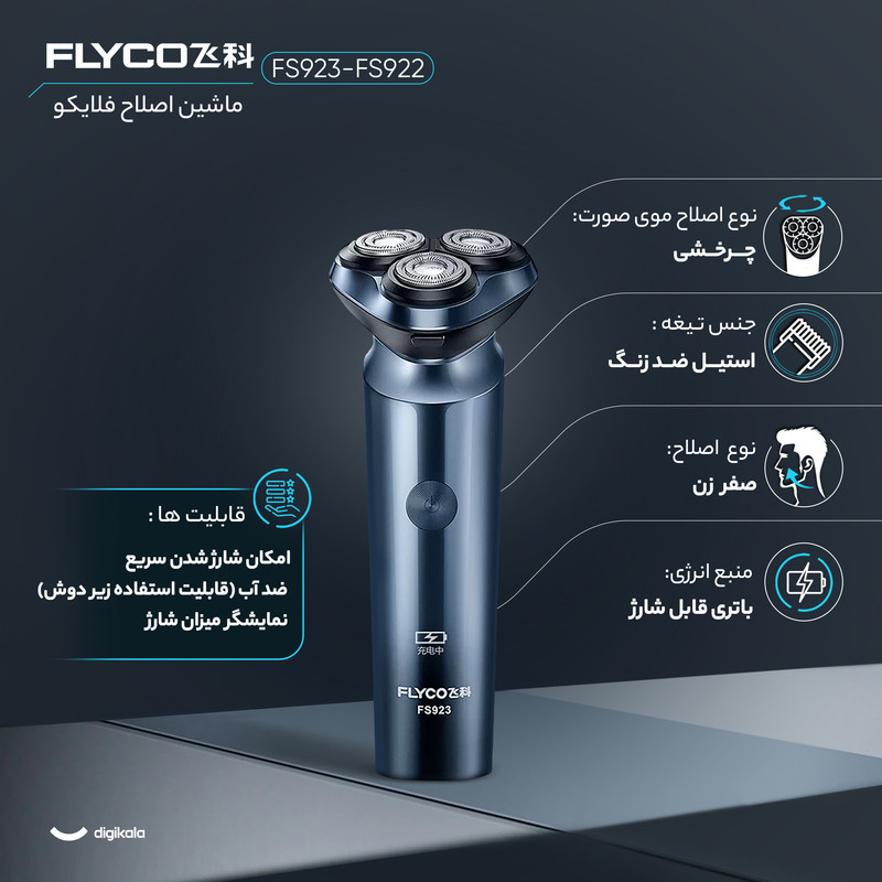 ماشین اصلاح موی صورت شارژی فلایکو مدل FS923-FS922