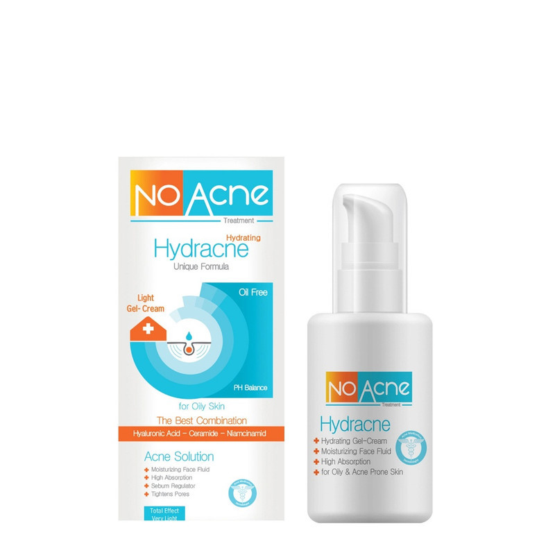ژل کرم آبرسان صورت نو آکنه مدل Hydracne مناسب برای پوست های چرب و آکنه‌دار حجم 80 میلی‌لیتر