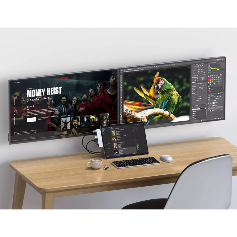 هاب 6 پورت ساتچی مدل DUAL USB-C Surface Pro 9