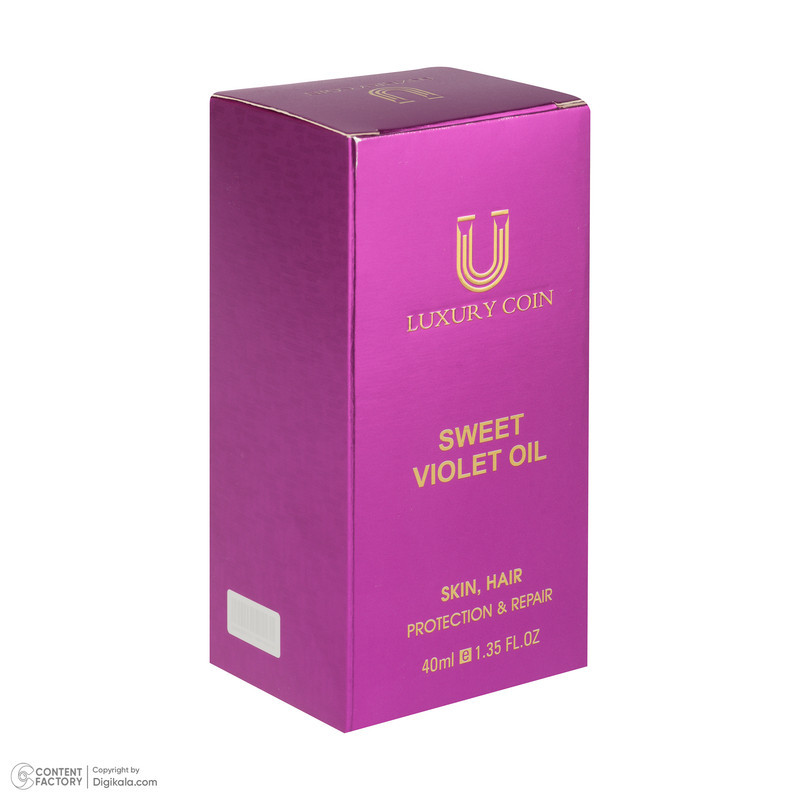 روغن بدن لاکچری کوین مدل VIOLET OIL مناسب برای انواع پوست حجم 40 میلی‌لیتر