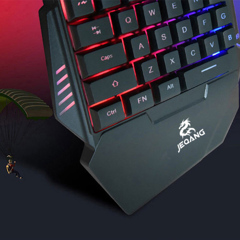 کیبورد و موس مخصوص بازی جکنگ مدل JK-913، سوییچ ممبران، Full-Size، نورپردازی LED RGB