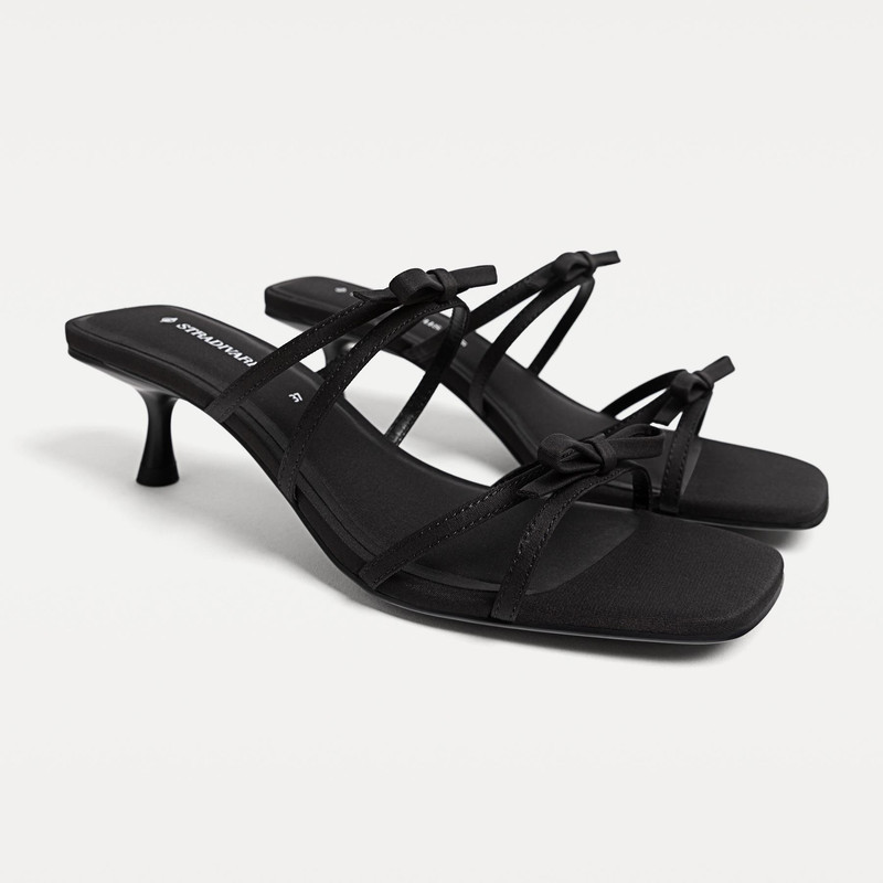 صندل زنانه استرادیواریوس مدل HIGH-HEEL WITH BOW 2025