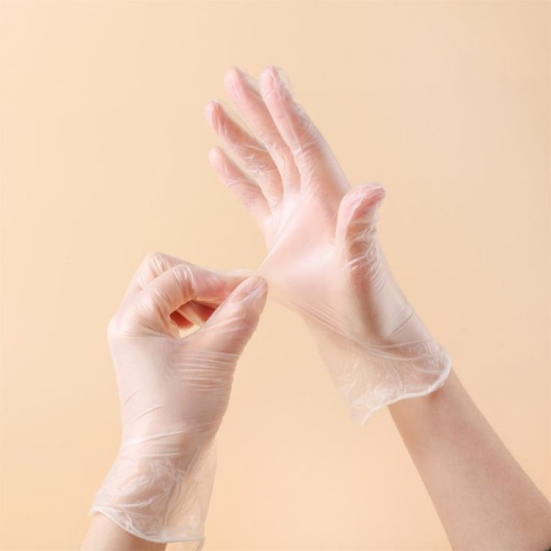 دستکش وینیل غیر پودری حریر مدل نئومکس سایز متوسط (M) بسته ۱۰۰ عددی