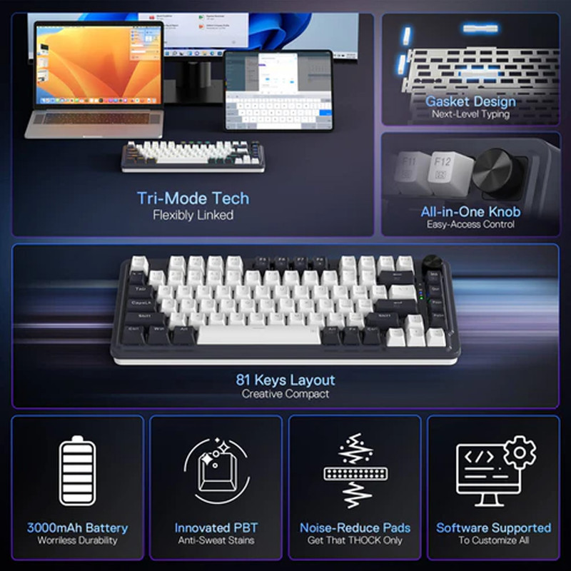 کیبورد گیمینگ ردراگون مدل K673 PRO WB، سوییچ مکانیکال قرمز، Tenkeyless، نورپردازی RGB