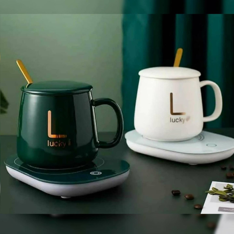 ماگ لاکی مدل Warmer Cup به همراه صفحه گرم کن برقی