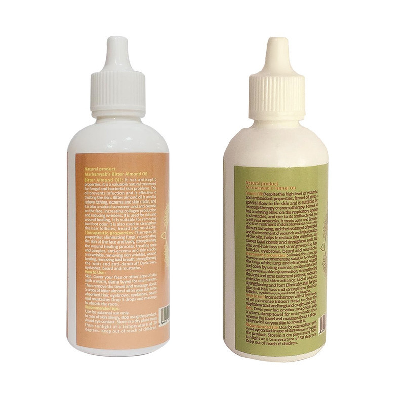روغن تقویت کننده مو ، مژه و ابرو مرهم یاب مدل بادام تلخ و رازیانه حجم 80 میلی لیتر مجموعه 2 عددی