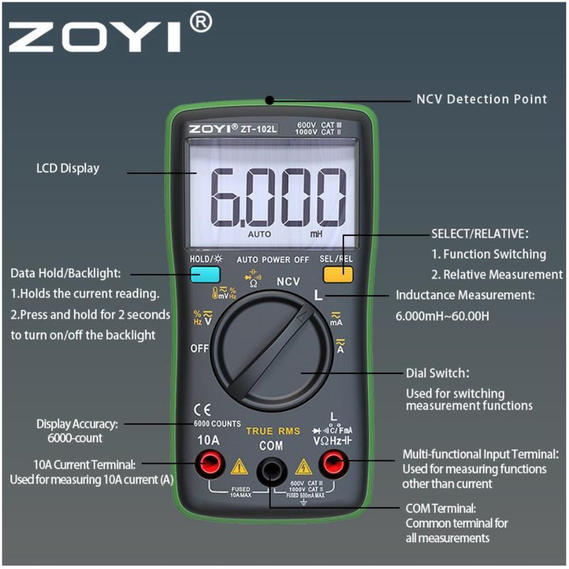 ال سی آر متر و مولتی متر زویی مدل ZT-102L