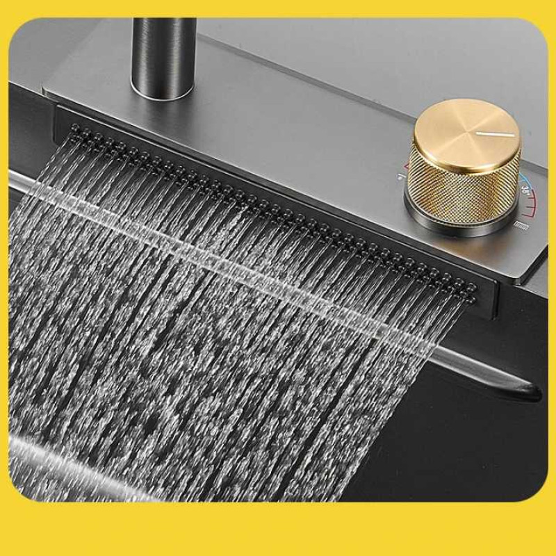 سینک ظرفشویی استیل توکار یک لگنه مدل پیانویی نمایشگردار ۵ کلید کد ۷۰۴۵