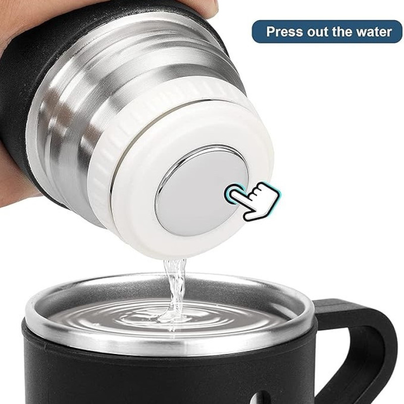 فلاسک مدل استیل 304 گنجایش  0.5 لیتر به همراه لیوان سفری بسته 3 عددی