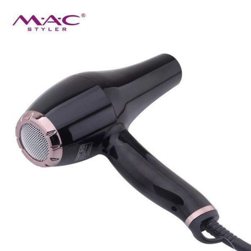 سشوار حرفه‌ای 2500 وات مک استایلر مدل MC-6685A، موتور AC، وزن 800 گرم، المنت سرامیک، دارای سری دیسپانسر، متمرکز‌کننده باریک، متمرکز‌کننده پهن با ویژگی صاف‌کنندگی، حجم‌دهندگی، با قابلیت باد سرد، فناوری تولید یون