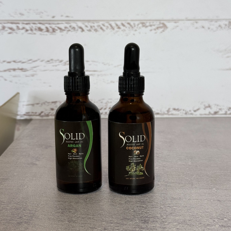 روغن نرم‌کننده سالید مدل آرگان و نارگیل مناسب برای انواع مو حجم 100 میلی‌لیتر  مجموعه 2 عددی