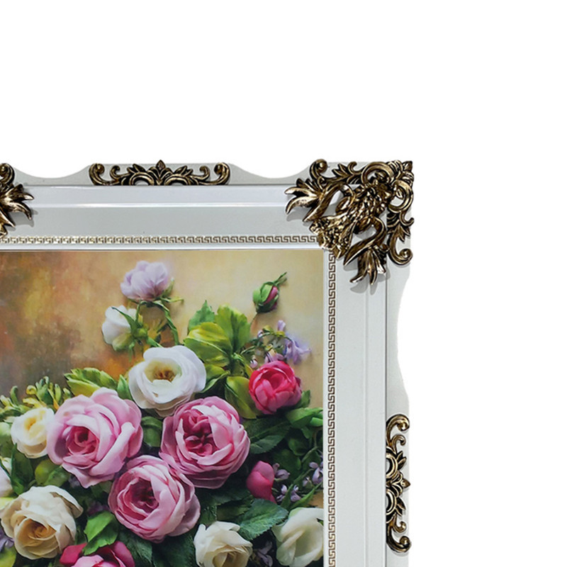 تابلو فرش ماشینی طرح دستبافت مدل گلدان گل کد 8709