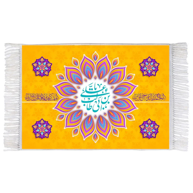 فرش ماشینی دیوارکوب اطلس آبی مدل علی بن ابی طالب کد T3869