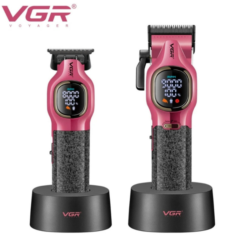 ماشین اصلاح موی سر و صورت شارژی وی جی ار مدل V-886 S2 مجموعه 2 عددی