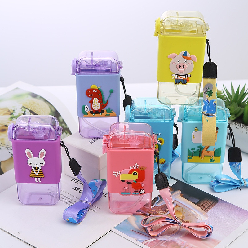قمقمه کودک مدل نی دار طرح خوک کد BOBO193 گنجایش 0.200 لیتر