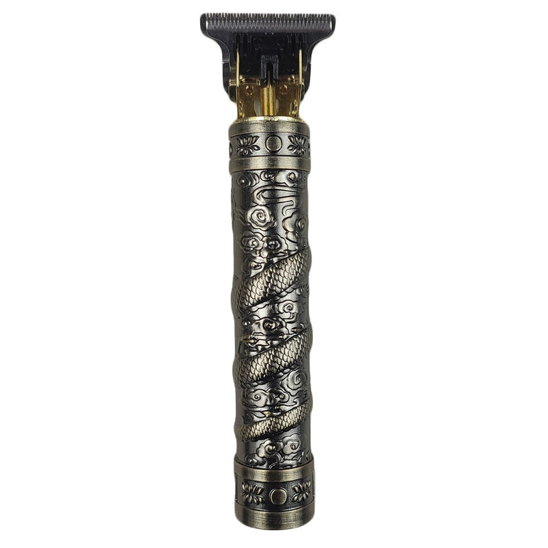 ماشین اصلاح موی سر و صورت تیغه استیل ضدزنگ وینتیج مدل T9 Upgrade plus باتری قابل شارژ با 120 دقیقه شارژدهی، استفاده خشک و مرطوب، خط زن و 4 شانه تنظیم ارتفاع، همراه برس تمیزکننده و روغن مخصوص