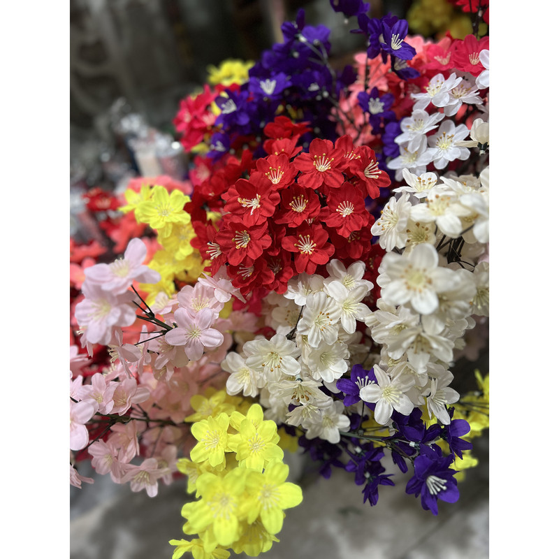 گل مصنوعی مدل شکوفه تیارا مجموعه 12 عددی