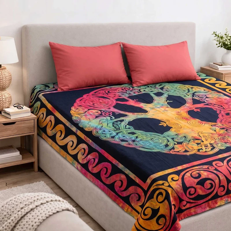 روتختی دو نفره مدل سنتی هندی کد 505 سایز 220x200 سانتی‌متر
