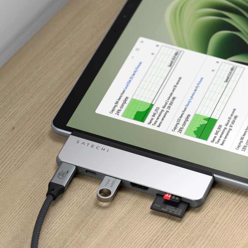 هاب 6 پورت ساتچی مدل DUAL USB-C Surface Pro 9